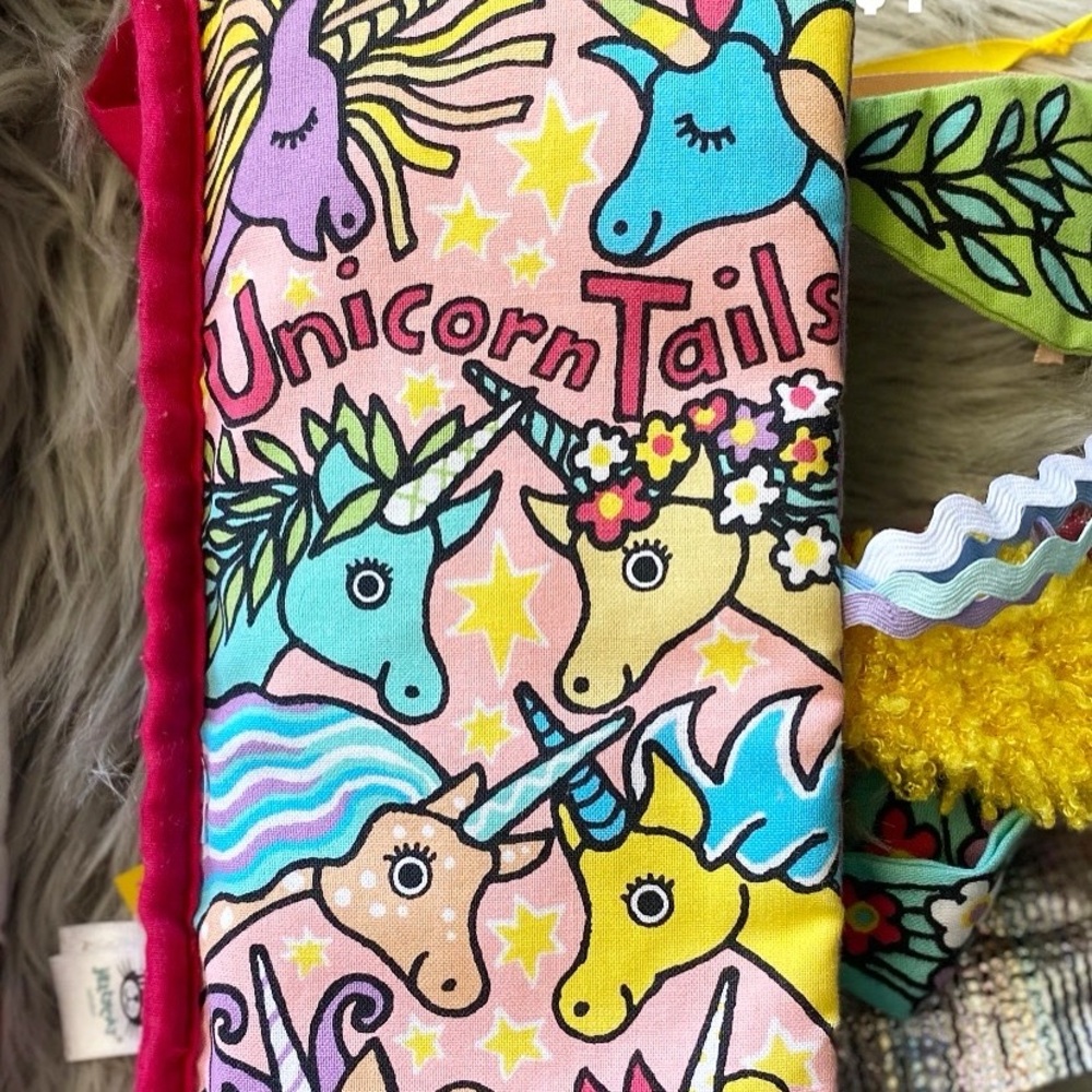 Jellycat Unicorn Tails Pink Multicolor Soft Toy Panel